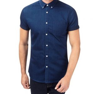 Blue Short Sleeve Denim Shirt